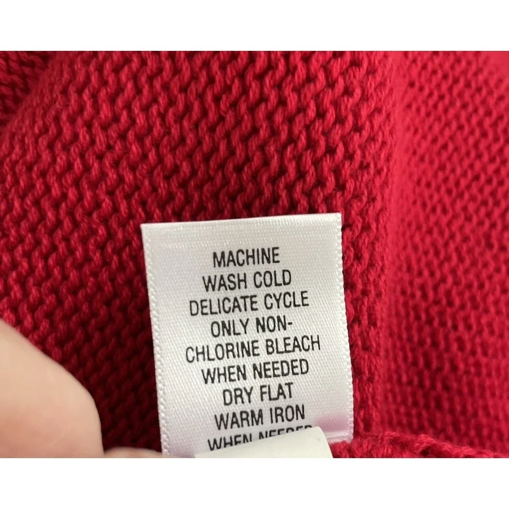 NWT Croft & Barrow Womens XL‎ Sweater Red Tight Knit Crew Neck - Picture 9 of 11